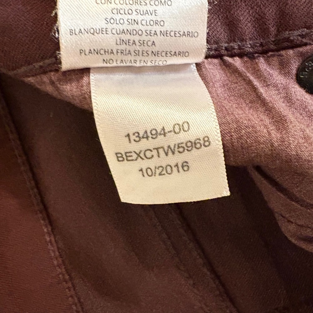 Joes Jeans Womens 30 Burgundy Coated Skinny Pants - Picture 7 of 8